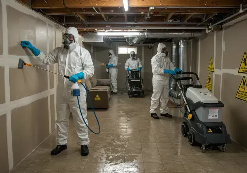 Basement Moisture Removal and Structural Drying process in Dunnigan, CA